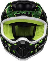 Bell-mx-9-mips-dirt-helmet-mcgrath-showtime-replica-matte-black-green-front