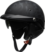 Bell-pit-boss-cruiser-helmet-flames-matte-black-gray-front-left