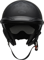 Bell-pit-boss-cruiser-helmet-flames-matte-black-gray-front