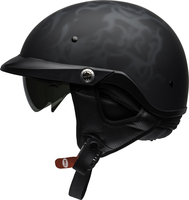 Bell-pit-boss-cruiser-helmet-flames-matte-black-gray-left