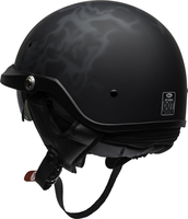 Bell-pit-boss-cruiser-helmet-flames-matte-black-gray-back-left