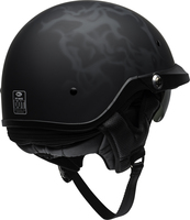 Bell-pit-boss-cruiser-helmet-flames-matte-black-gray-back-right