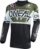 2021_oneal_element_jersey_warhawk_black_white_green_front
