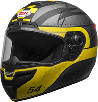 Bell-srt-street-helmet-devil-may-care-matte-gray-yellow-red-front-left-clear-shield