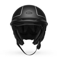 Bell-pit-boss-cruiser-motorcycle-helmet-pinned-matte-black-gray-front