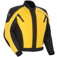 Hi-Viz/Black Tour Master All Season Mens Armored Pivot Motorcycle Jacket with Removable Waterproof Thermal Liner Large